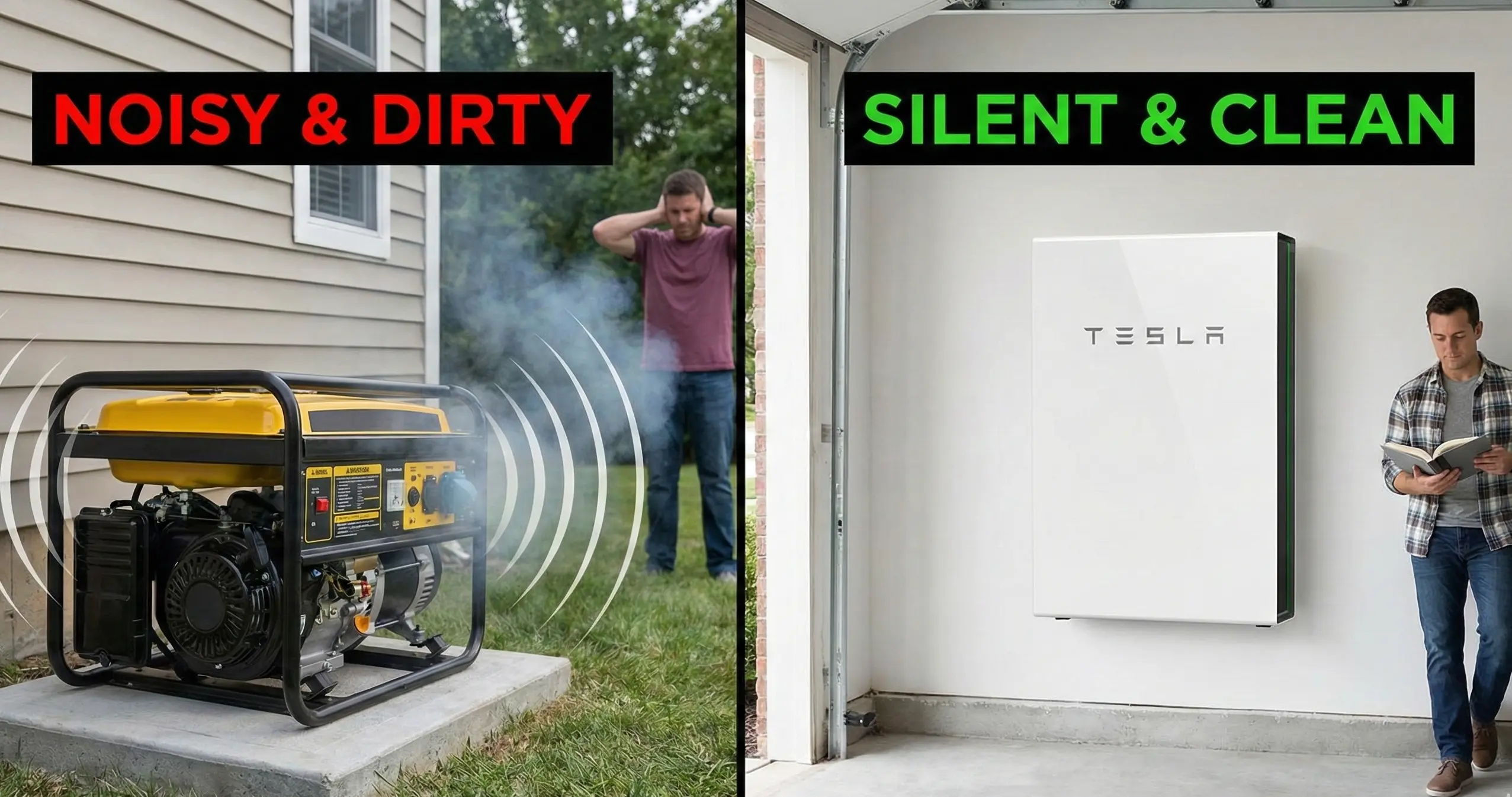 The Loud Neighbor: Generator vs. Battery