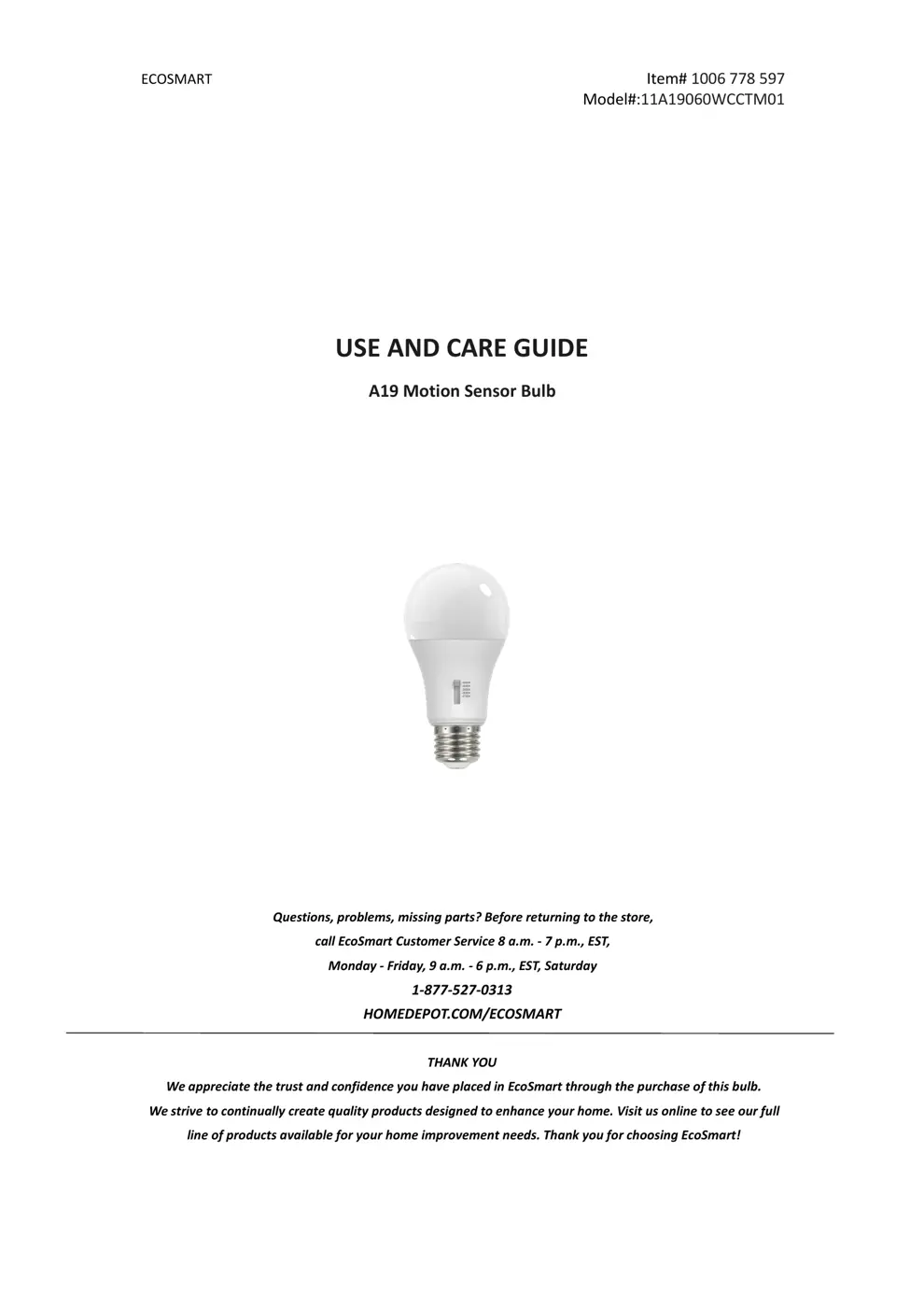 11A19060WCCTM2 Manual