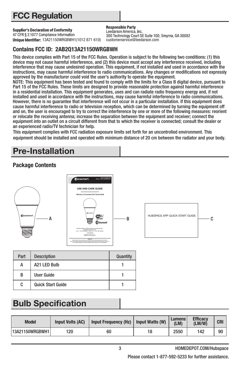 13A21150WRGBWH Manual