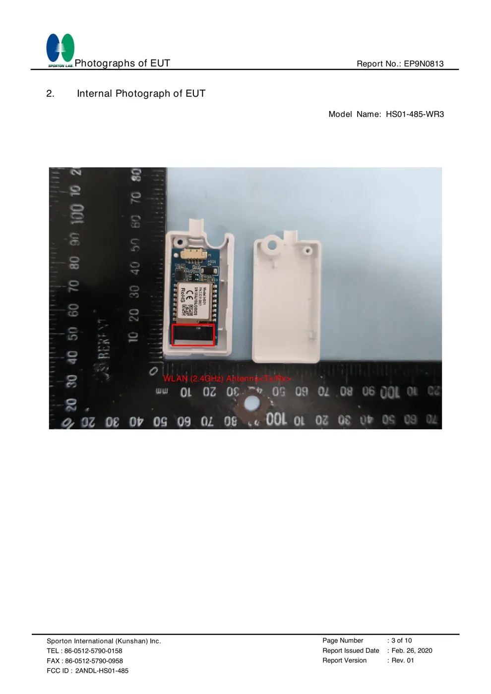 485 Reset & Teardown (FCC ID 2ANDL-HS01-485)