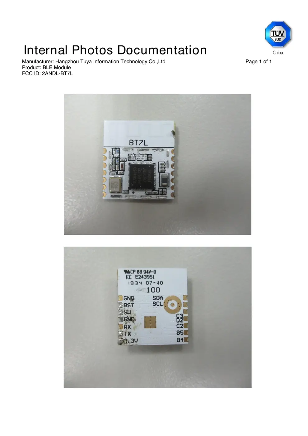 BT7L Reset & Teardown (FCC ID 2ANDL-BT7L)