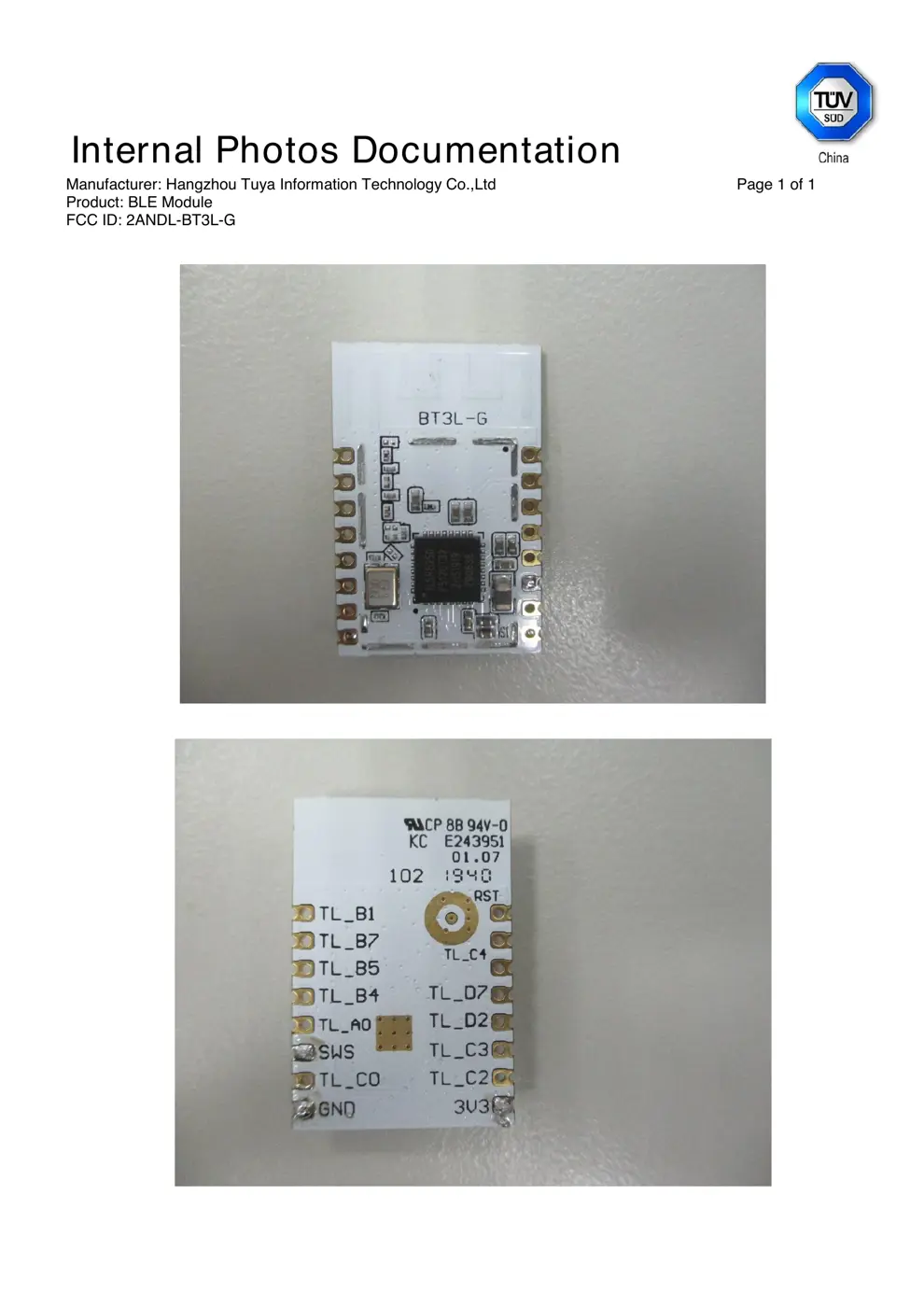 G Reset & Teardown (FCC ID 2ANDL-BT3L-G)