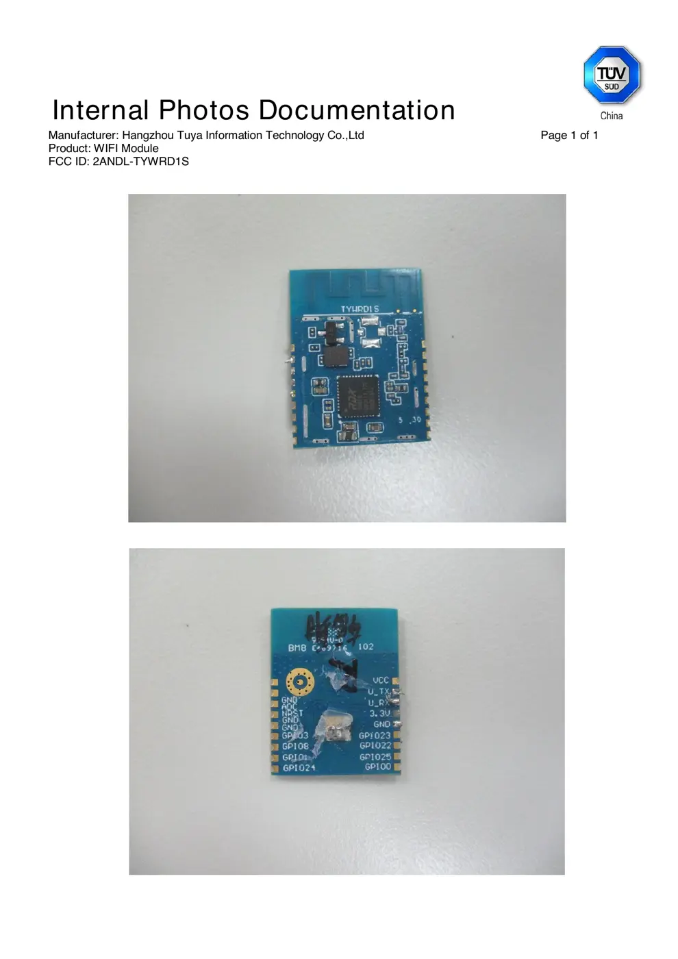 TYWRD1S Reset & Teardown (FCC ID 2ANDL-TYWRD1S)