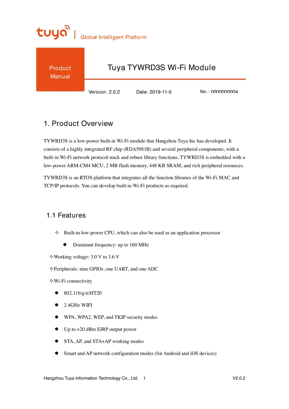 TYWRD3S Manual