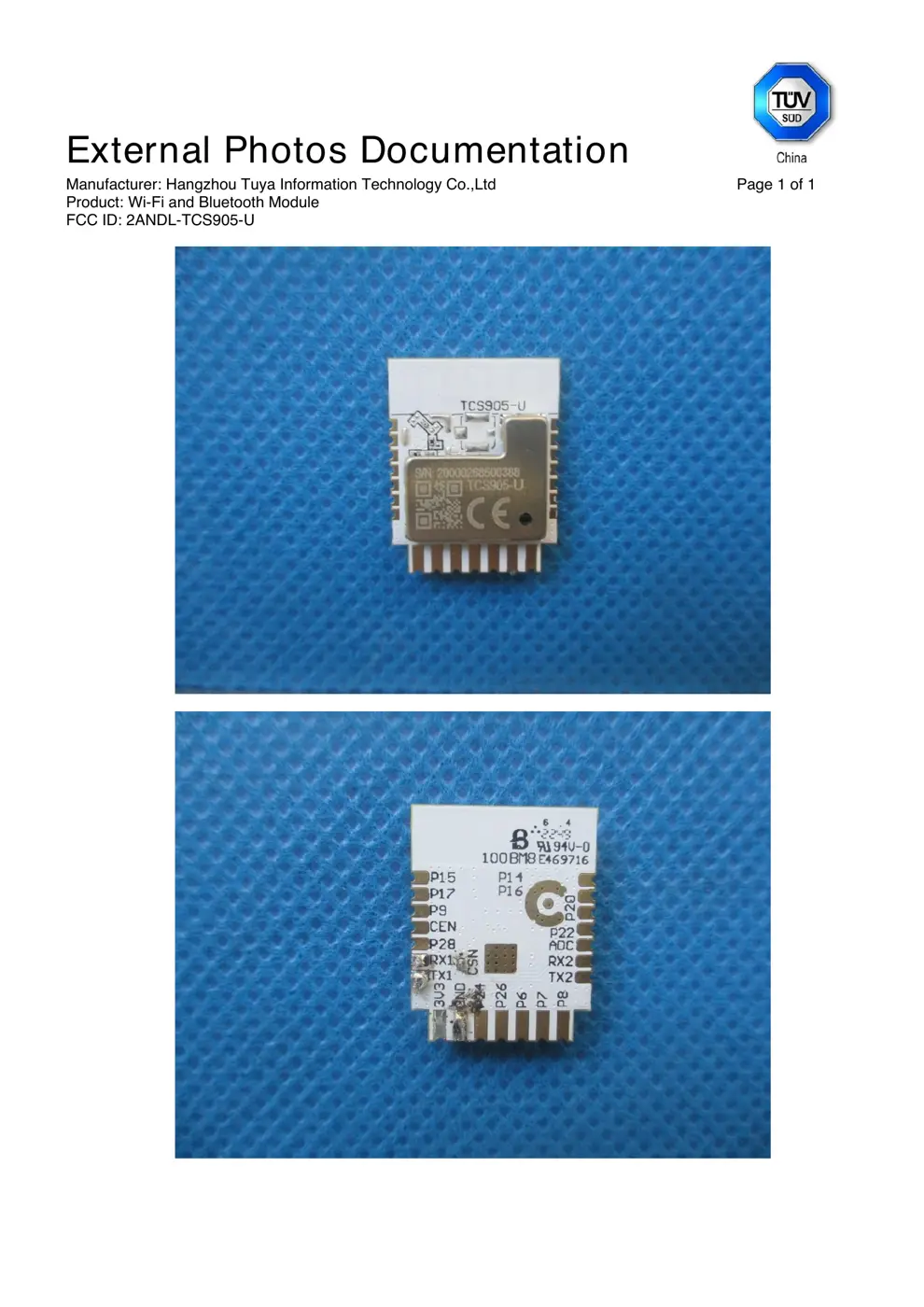 U Reset & Teardown (FCC ID 2ANDL-TCS905-U)