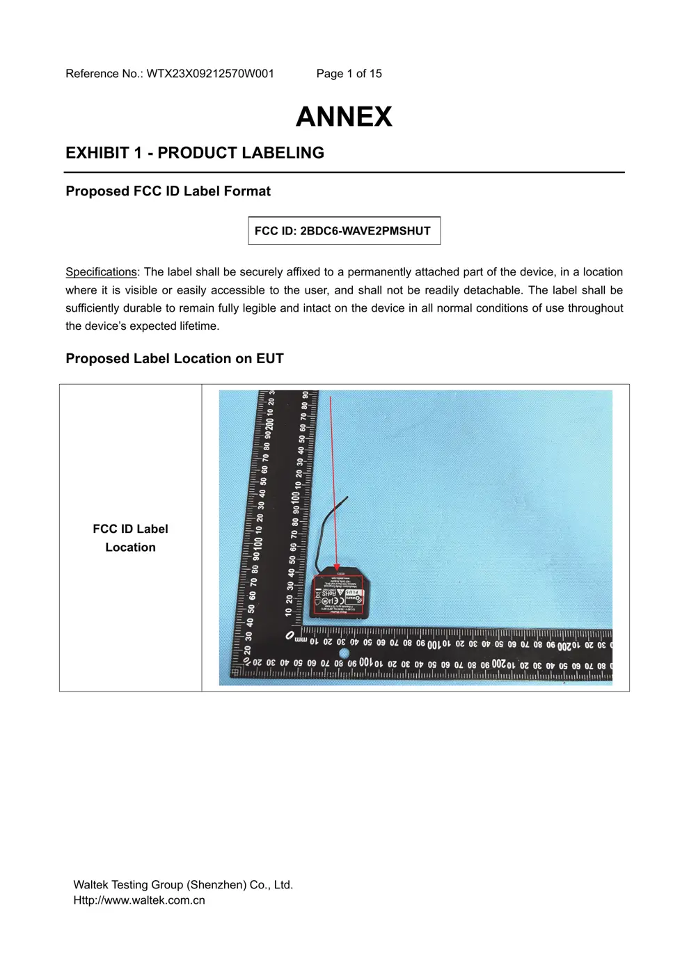 WAVE2PMSHUT Reset & Teardown (FCC ID 2BDC6-WAVE2PMSHUT)