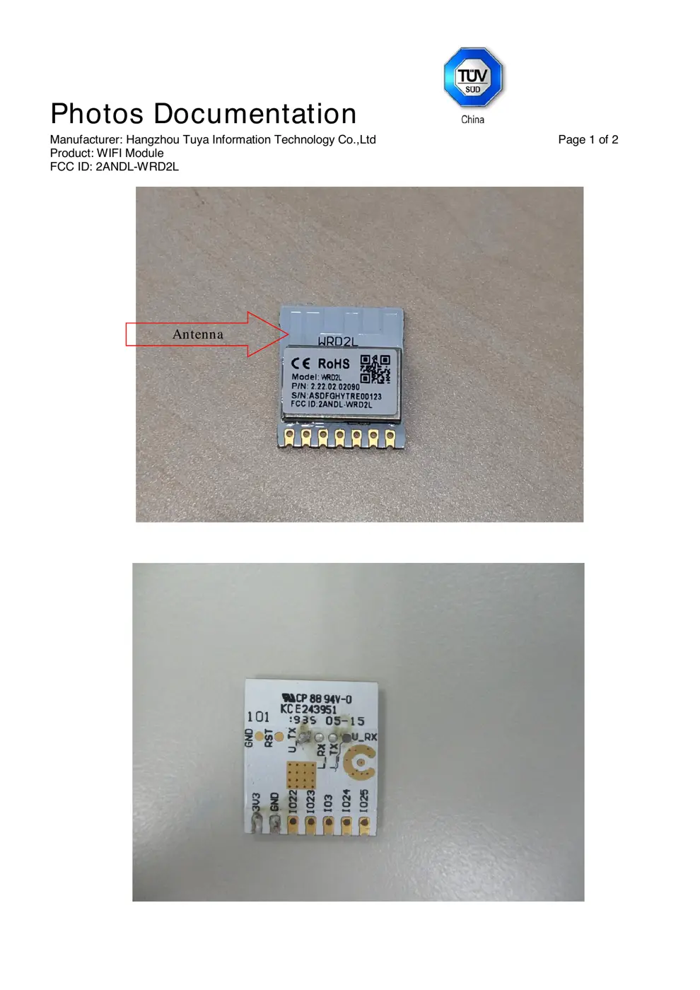 WRD2L Reset & Teardown (FCC ID 2ANDL-WRD2L)